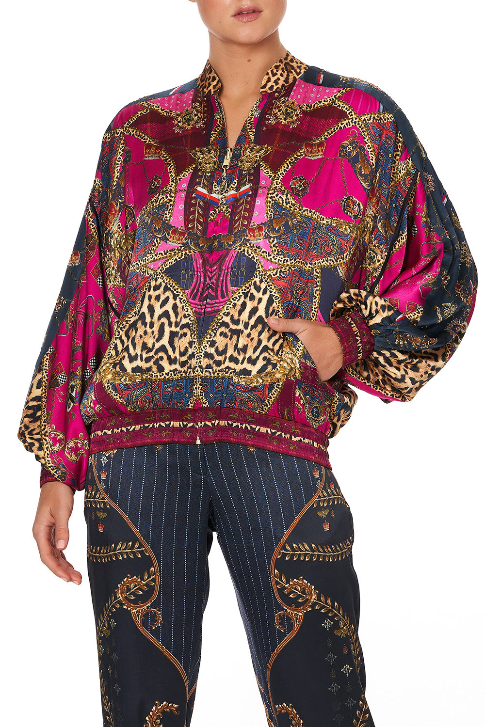 BOMBER JACKET WITH DOLMAN SLEEVE DINING HALL DARLING