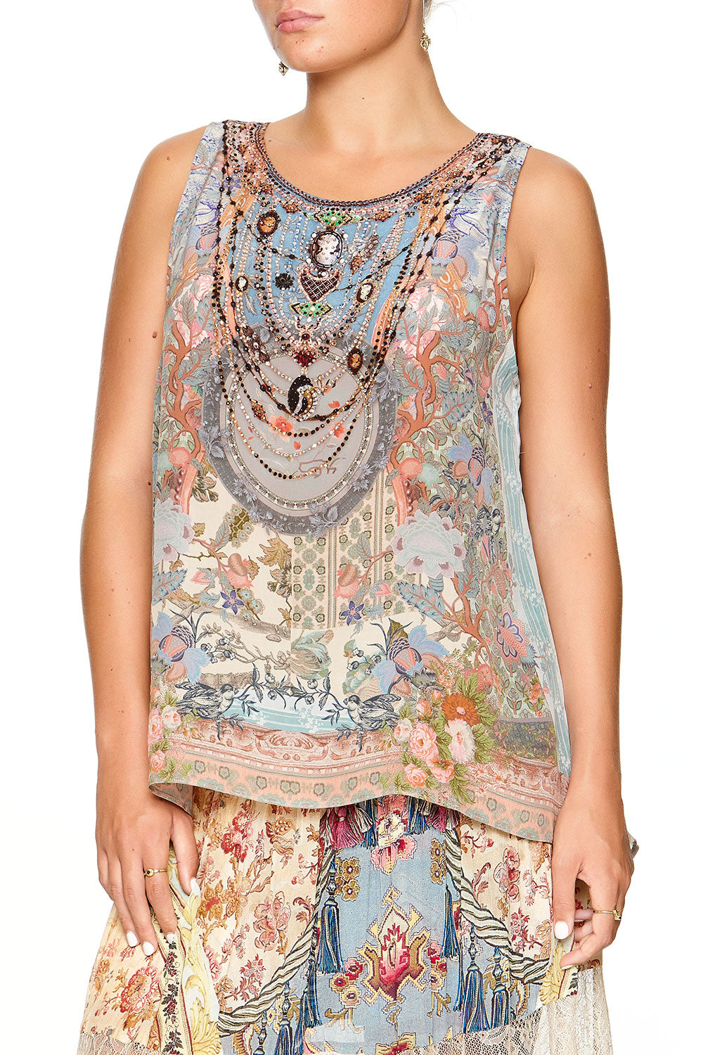 BUTTON BACK TOP BLANCHES BLESSING