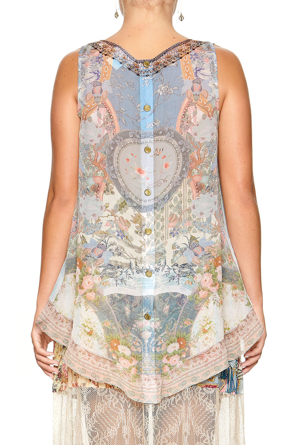 BUTTON BACK TOP BLANCHES BLESSING