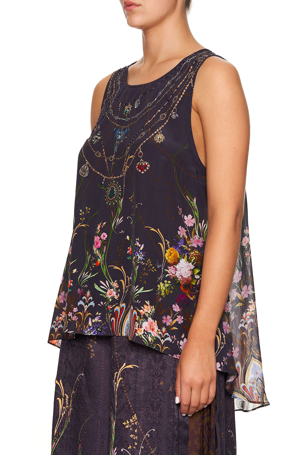 CAMILLA BUTTON BACK TOP WILD FLOWER