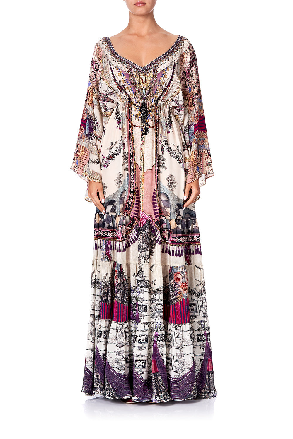 GATHERED PANEL DRESS VIOLET CITY