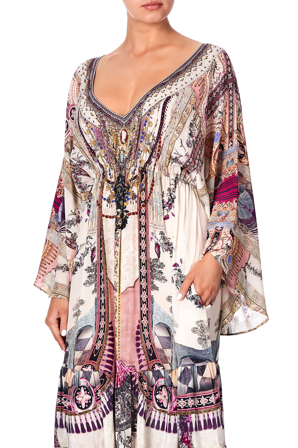 GATHERED PANEL DRESS VIOLET CITY