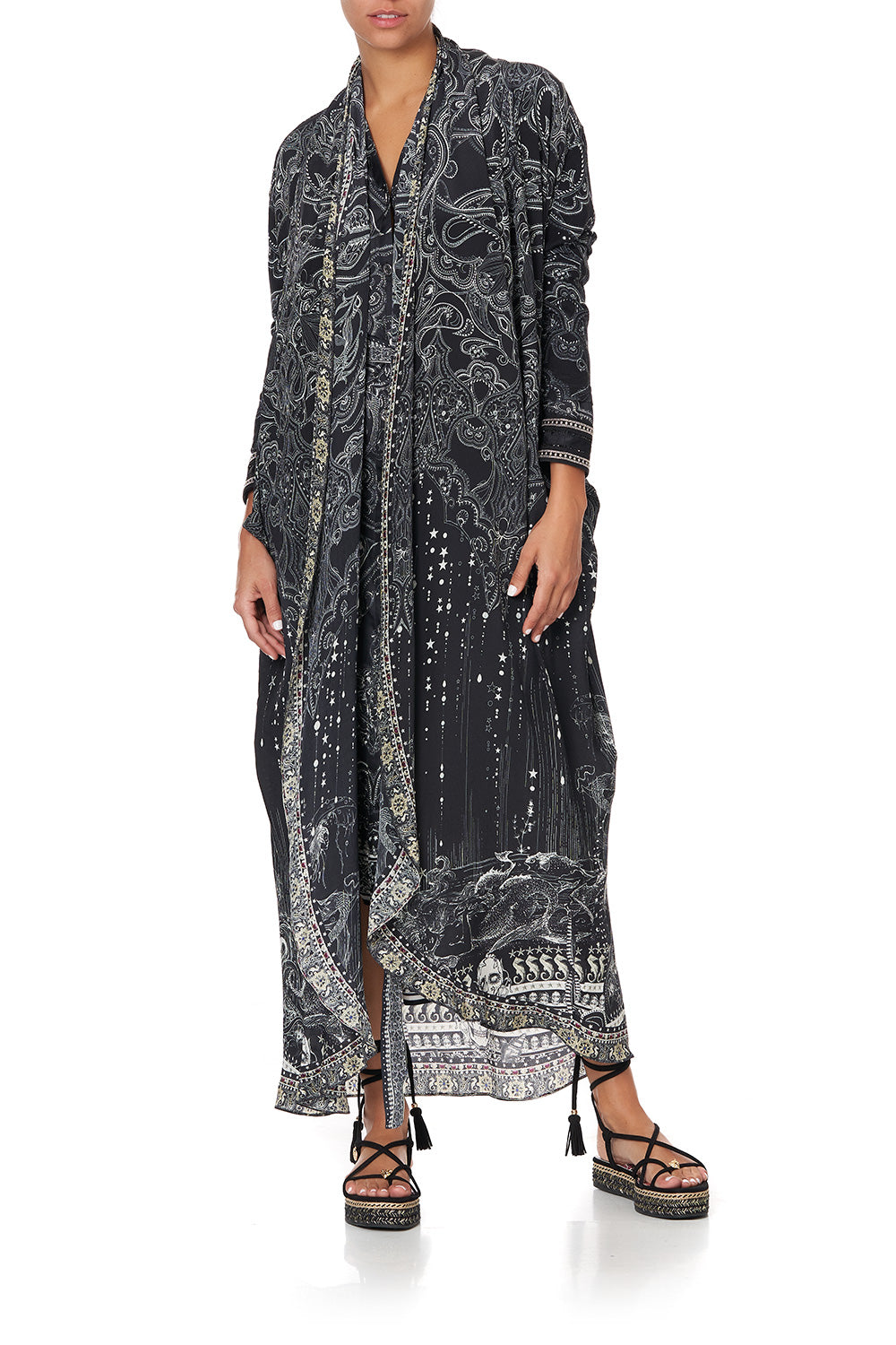 LONG CASUAL JACKET WITH POCKETS MIDNIGHT PEARL