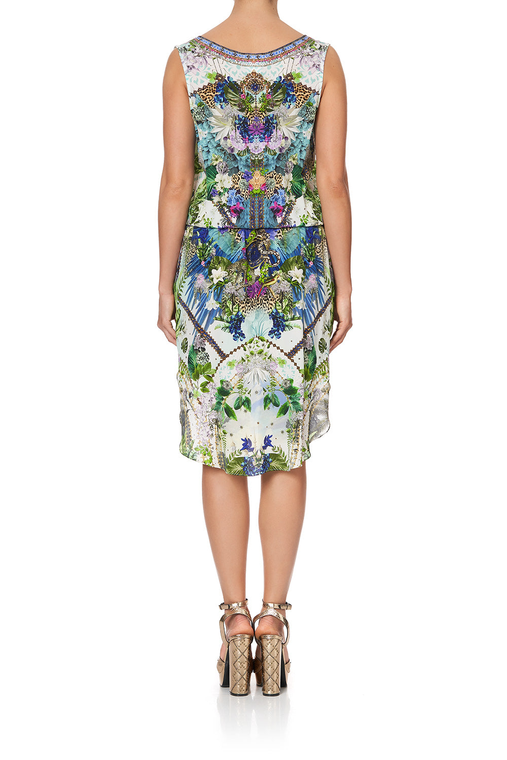 CROSS OVER DRESS WITH LONG BACK MOON GARDEN