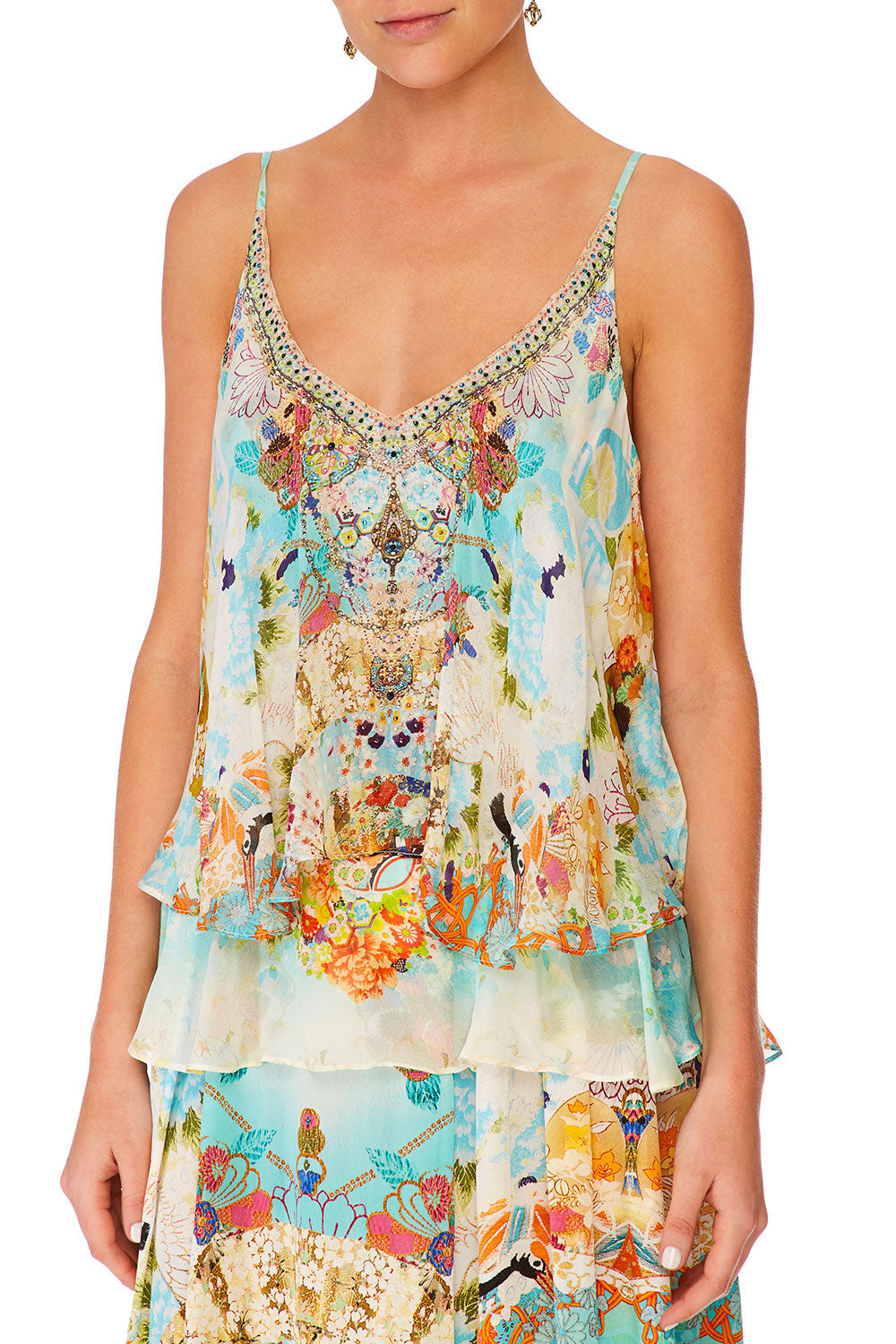 CAMILLA RETROS RAINBOW DOUBLE LAYERED CAMI