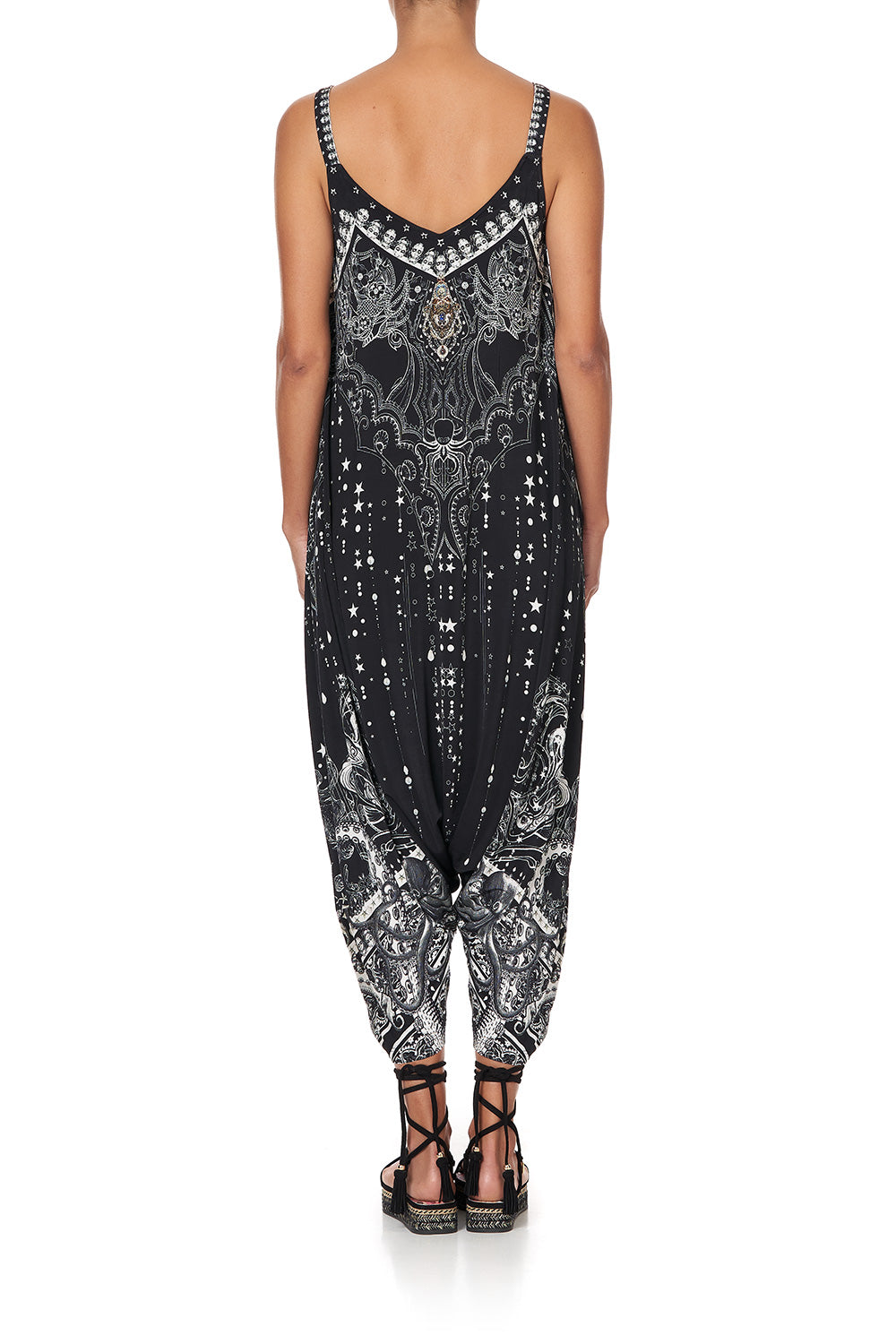 DROP CROTCH THIN STRAP JUMPSUIT MIDNIGHT PEARL