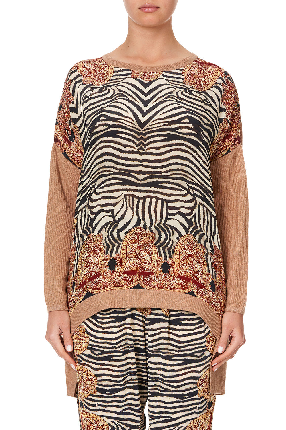 DROP SHOULDER BOX KNIT WILD FIRE