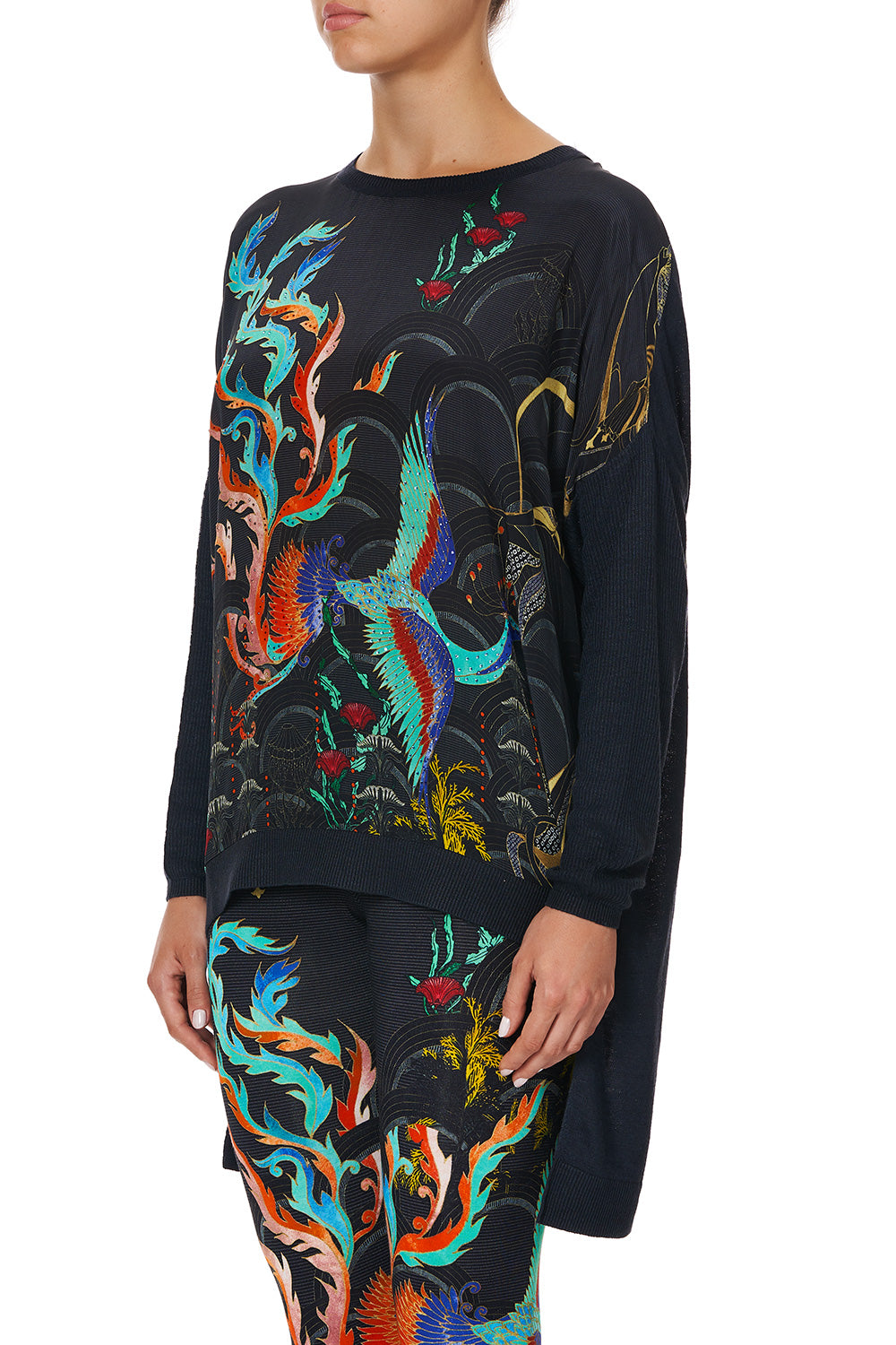 DROP SHOULDER BOX KNIT WISE WINGS