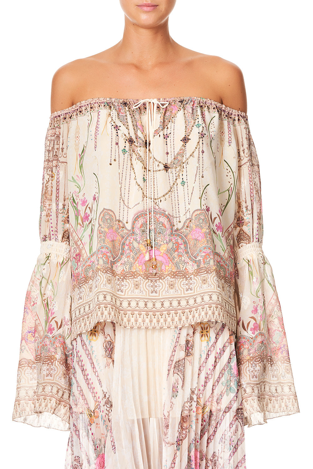 CAMILLA DROP SHOULDER TIE SLEEVE TOP GOLDEN AGE