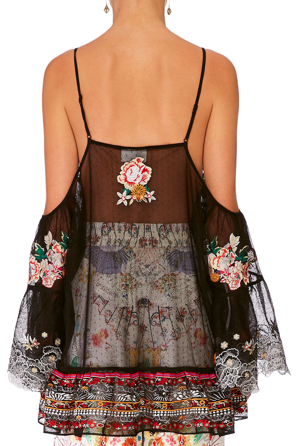 CAMILLA TIME AFTER TIME DROP SHOULDER TOP WITH INSERT