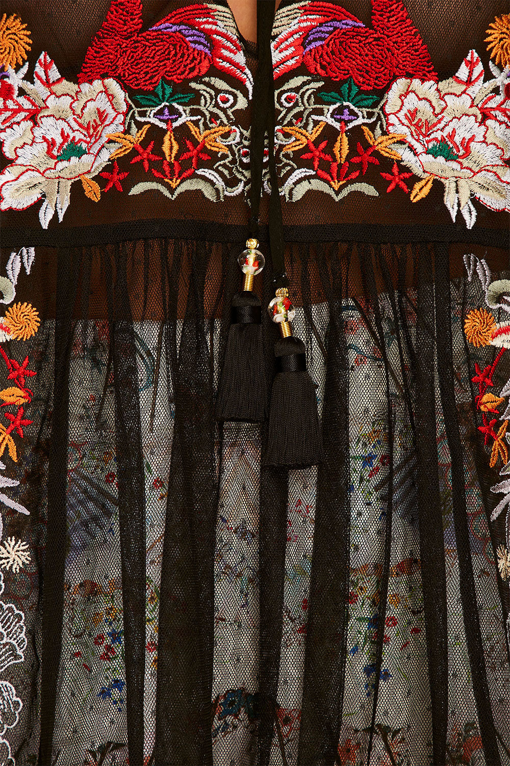 CAMILLA TIME AFTER TIME DROP SHOULDER TOP WITH INSERT