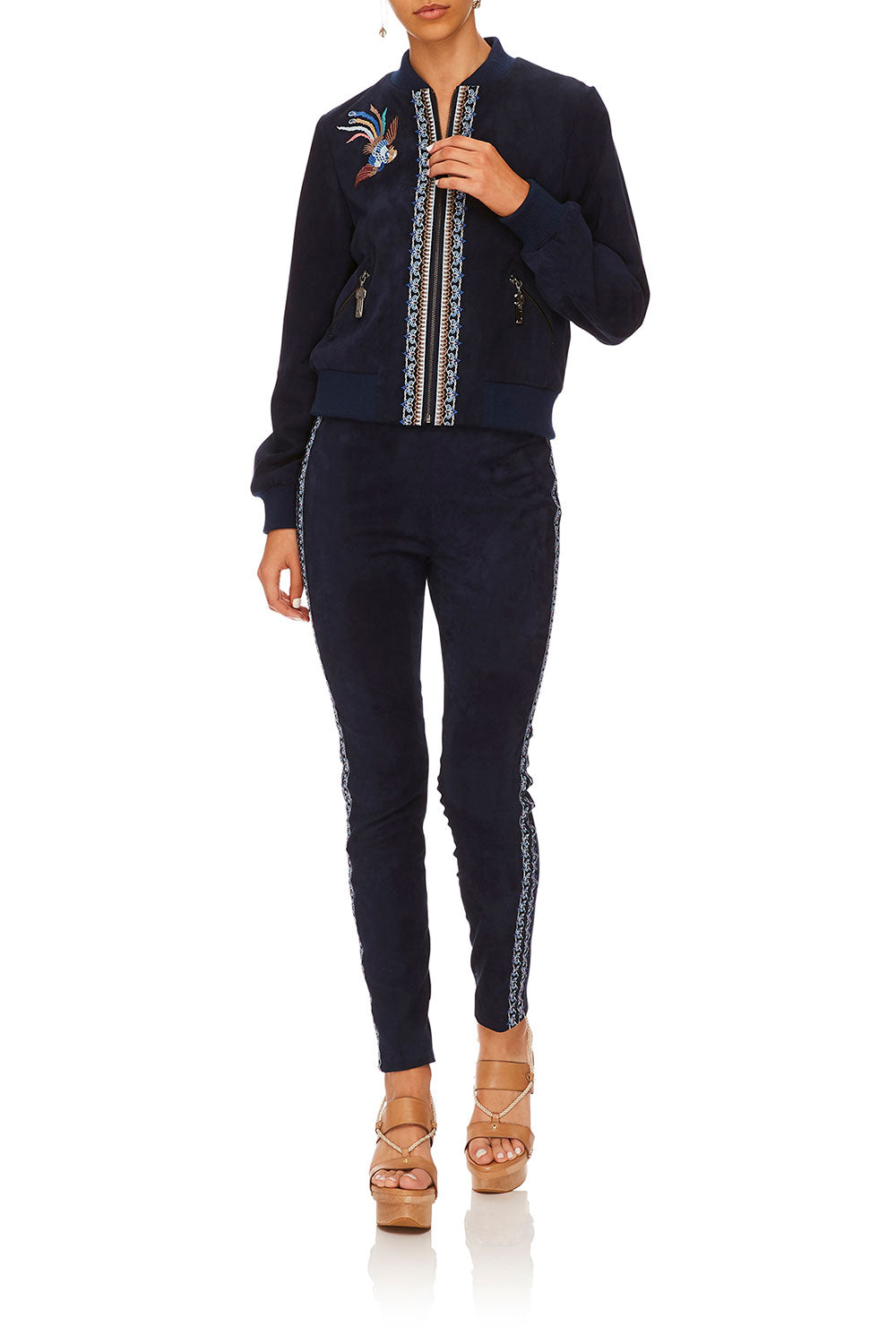 CAMILLA FOR THE FANS ELASTIC WAISTBAND SUEDE LEGGING