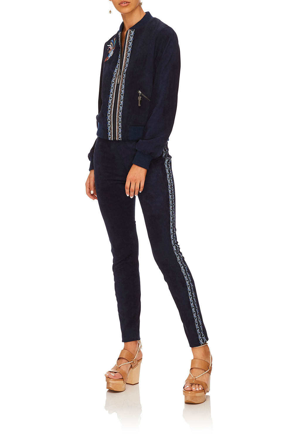 CAMILLA FOR THE FANS ELASTIC WAISTBAND SUEDE LEGGING