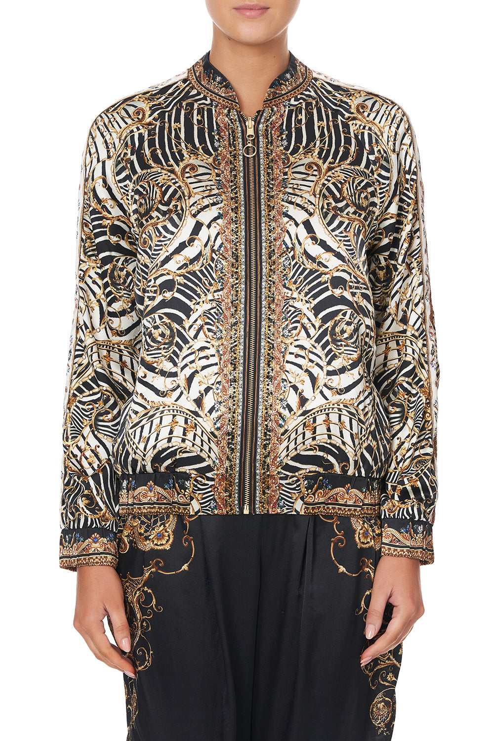 ENCASED ELASTIC RAGLAN BOMBER NIGHT WAITING FOR DAY