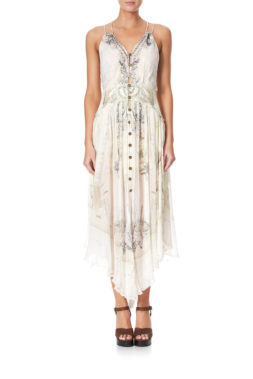 STRAP DRESS WITH SHAPED WAISTBAND MEMORIES OF MOREE