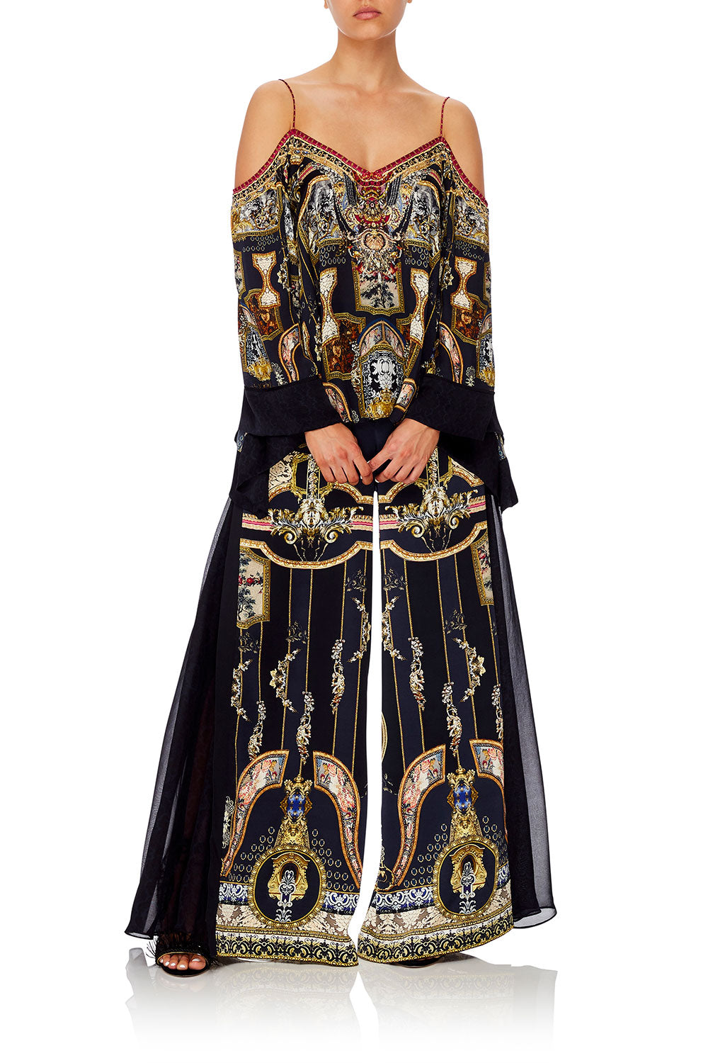 CAMILLA FLARE SLEEVE TOP MIDNIGHT MEETING