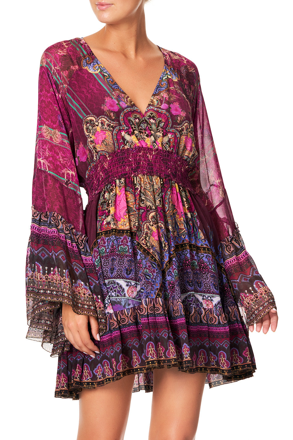 CAMILLA FLARED DRESS WITH SHIRRED WAISTBAND DAUGHTER'S DESTINY