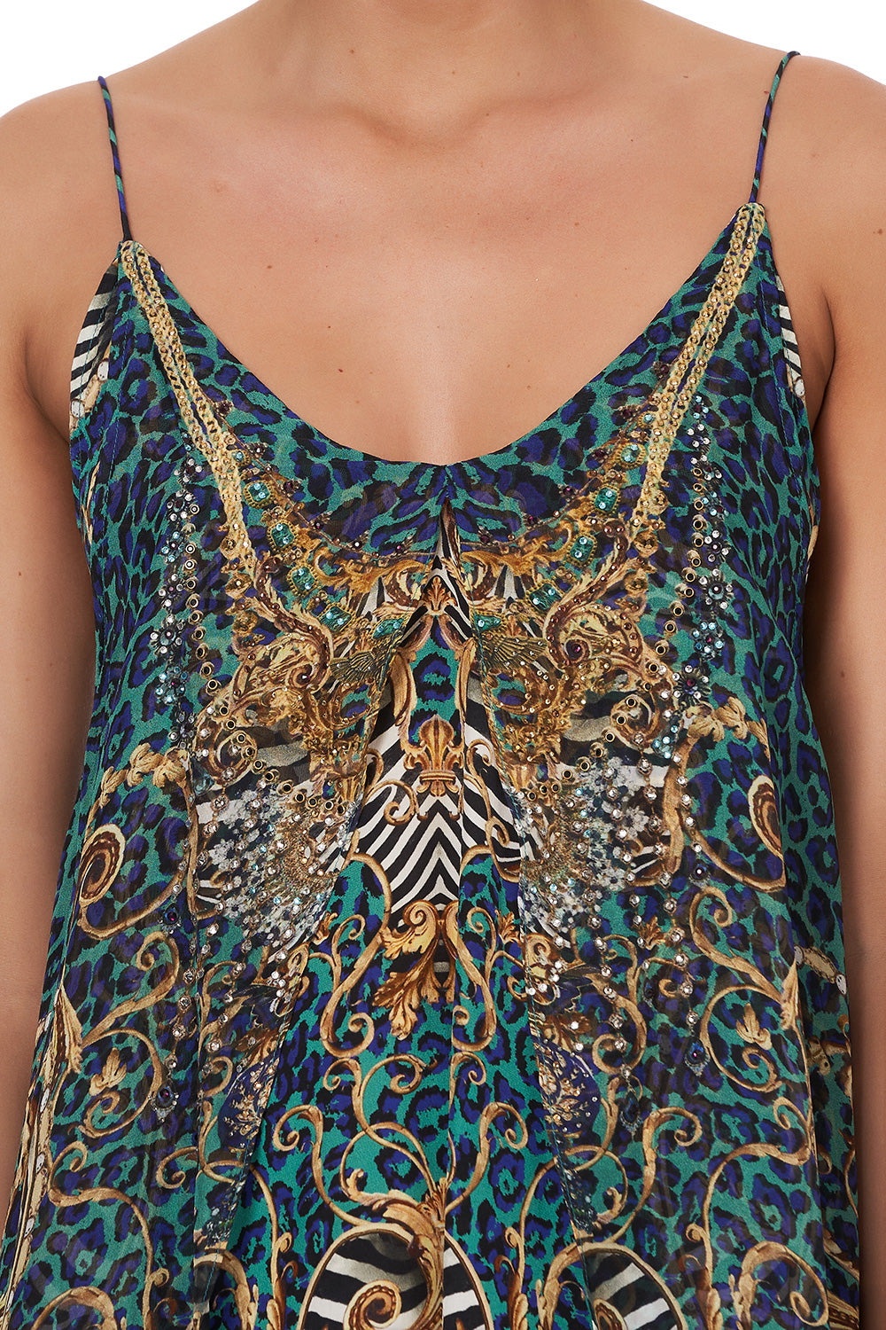 FLARED MINI WITH SHEER OVERLAY SHES GOT GRACE