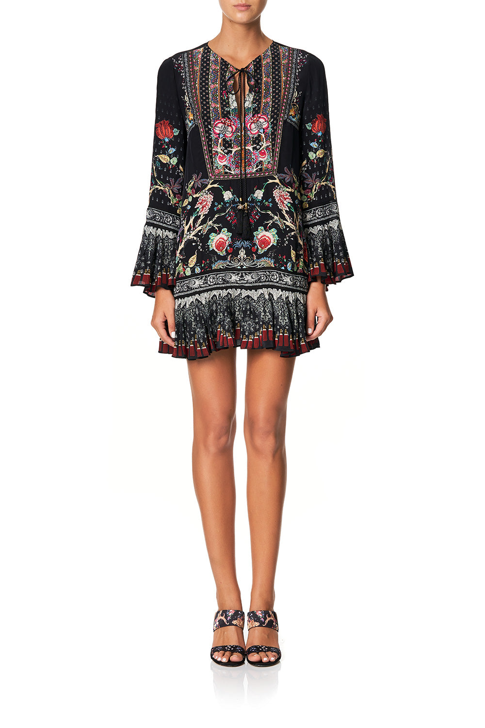 CAMILLA FRILL HEM LONG SLEEVE DRESS HAUTE PROVINCIAL