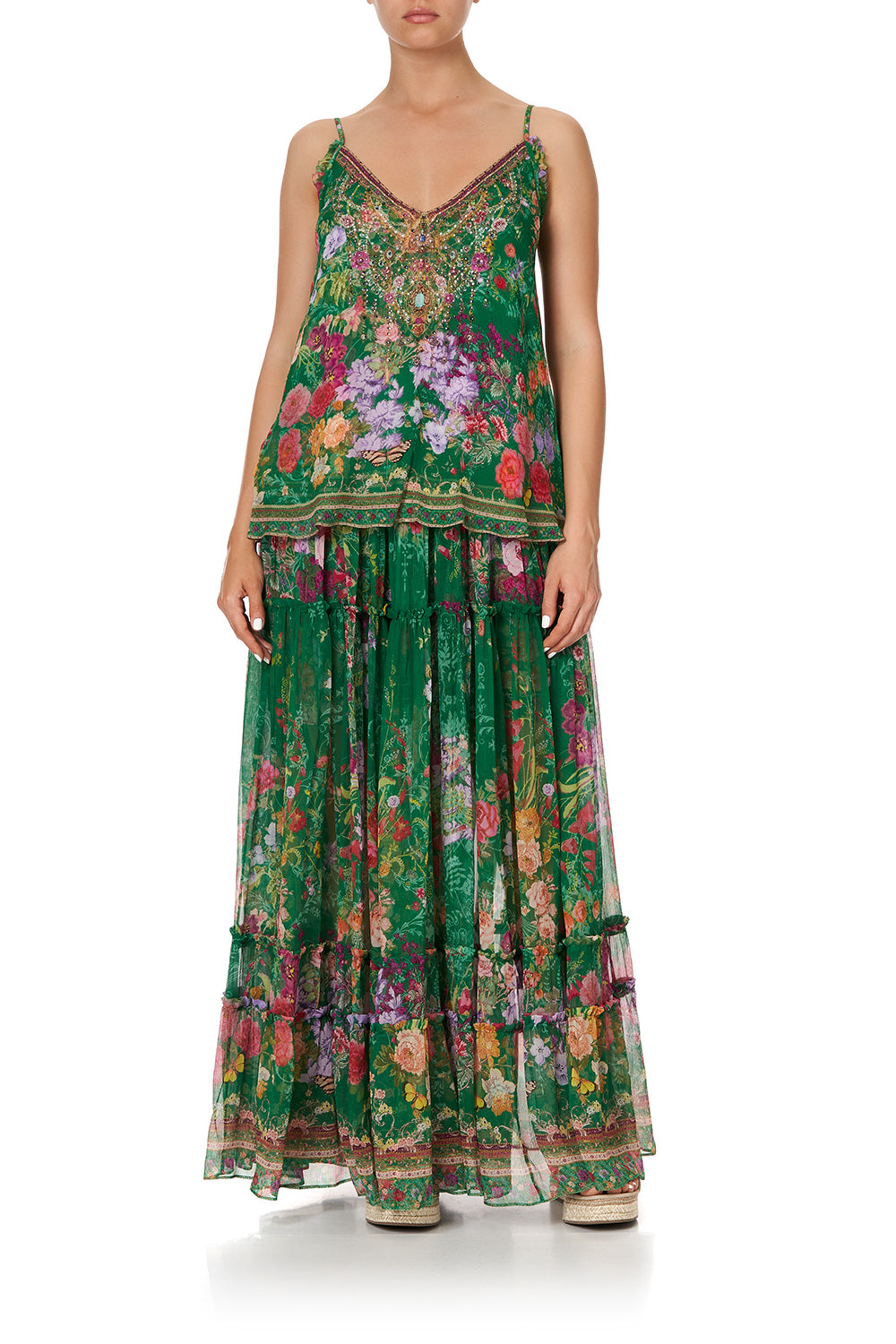 GATHERED CAMI WITH ADJUSTABLE STRAPS DIARIES FROM A VILLA