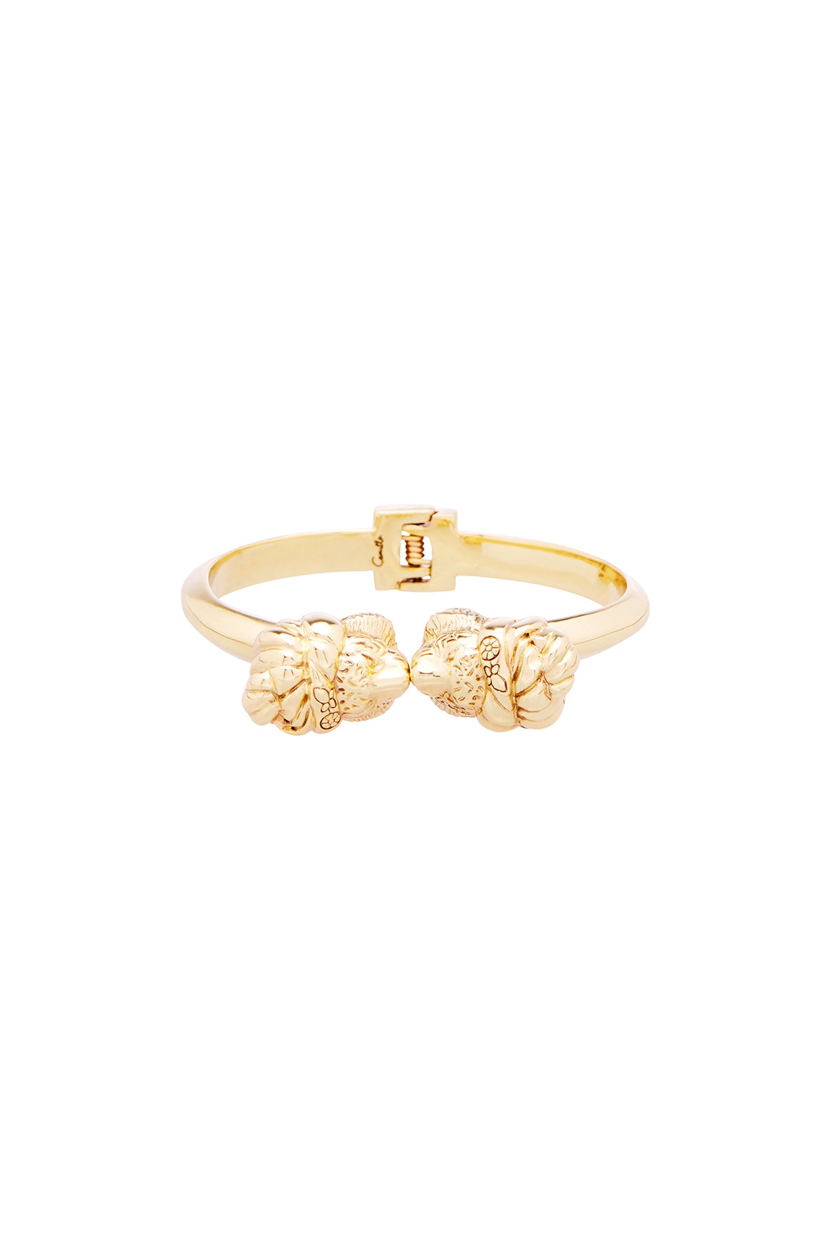 GOLD BRASS TURBAN TIGER BANGLE
