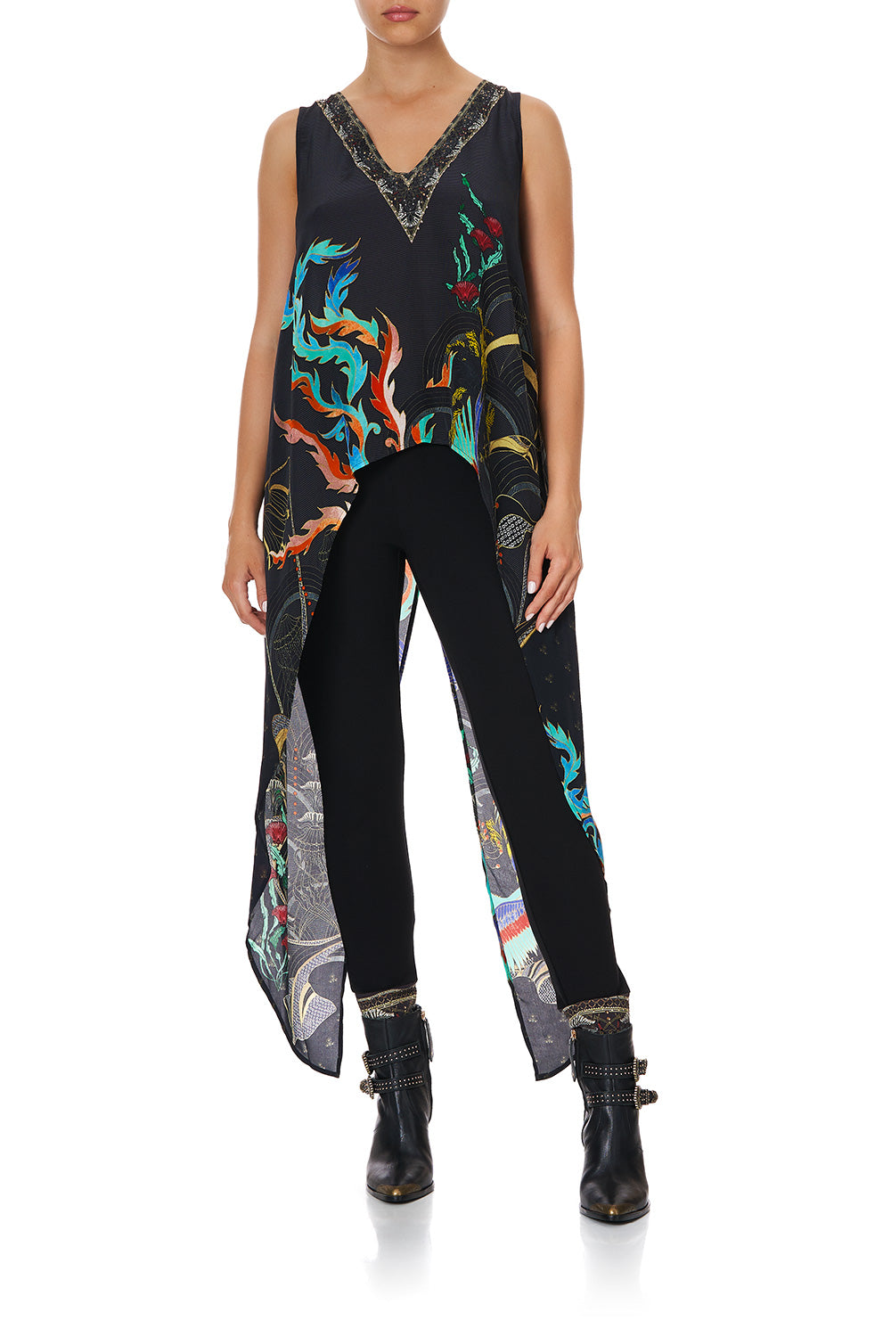 HIGH LOW CROSS OVERLAY TOP WISE WINGS