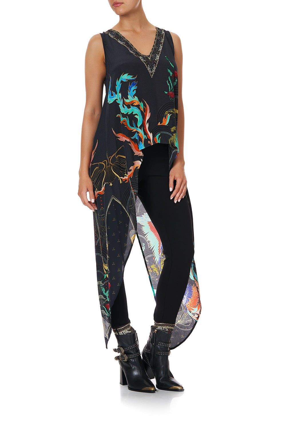 HIGH LOW CROSS OVERLAY TOP WISE WINGS