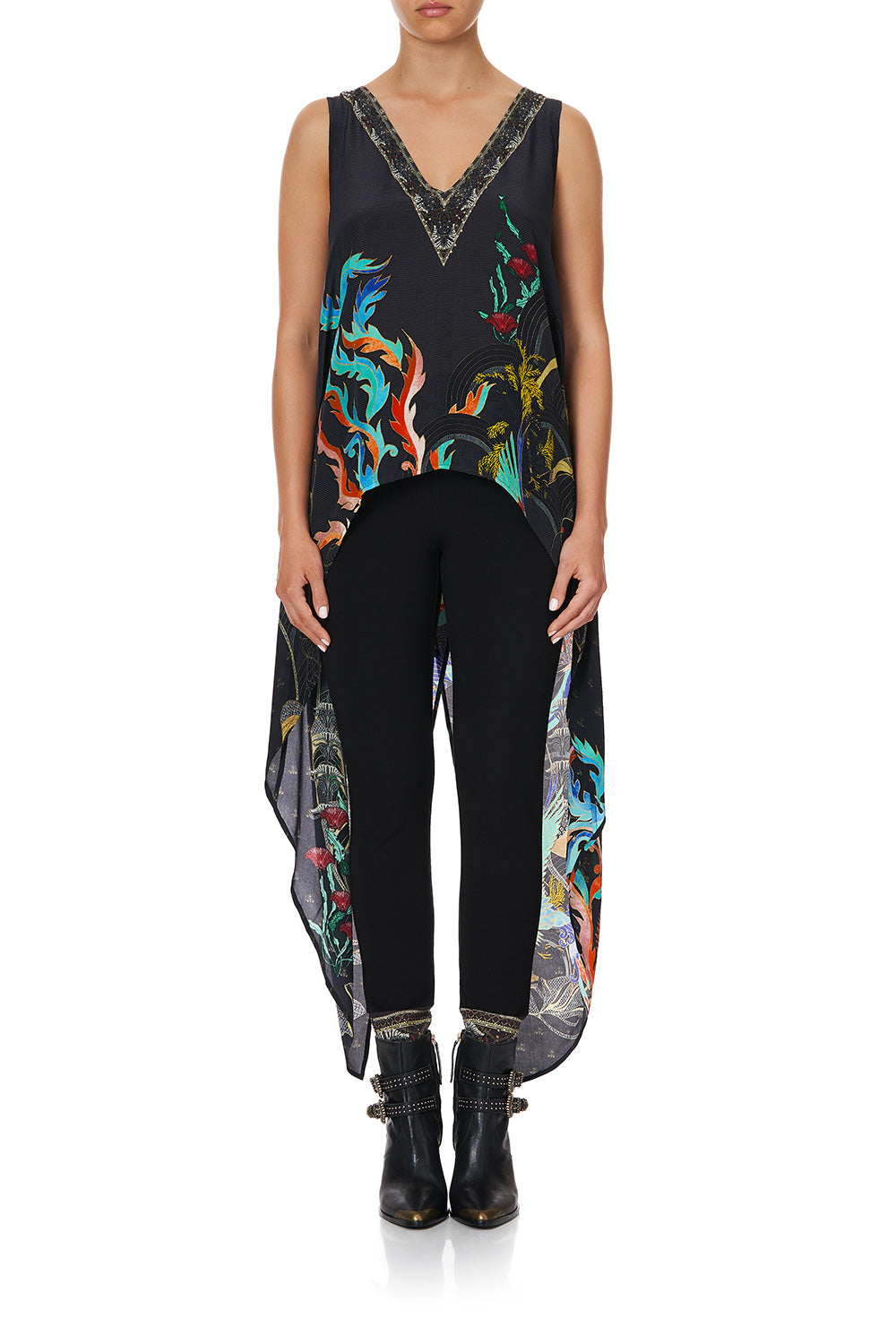 HIGH LOW CROSS OVERLAY TOP WISE WINGS