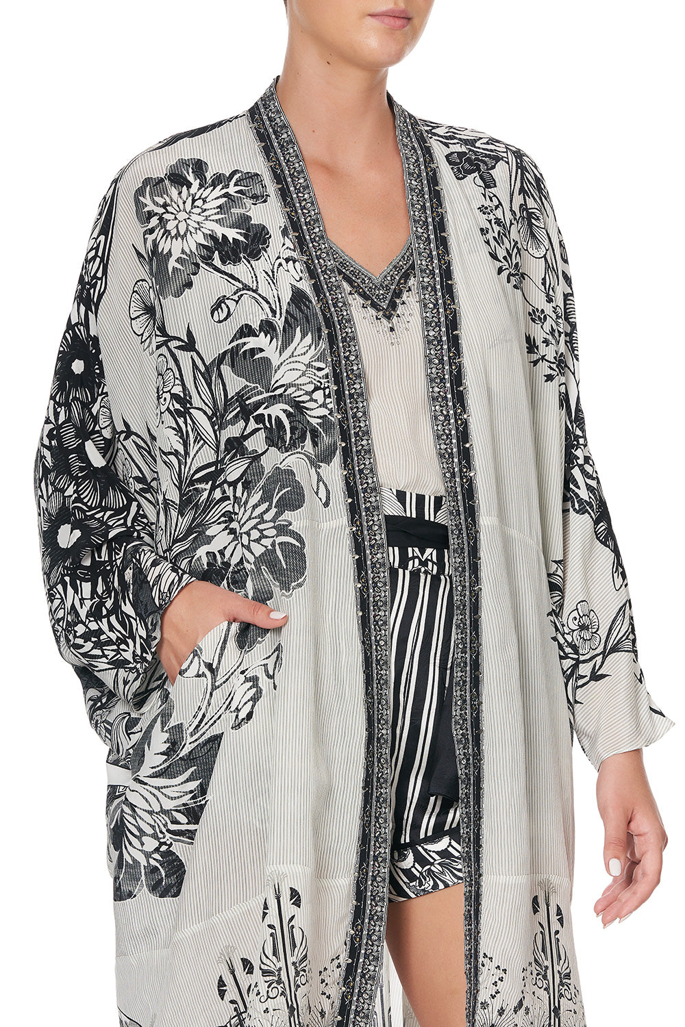 HIGH LOW HEM CASUAL JACKET SILVER LININGS