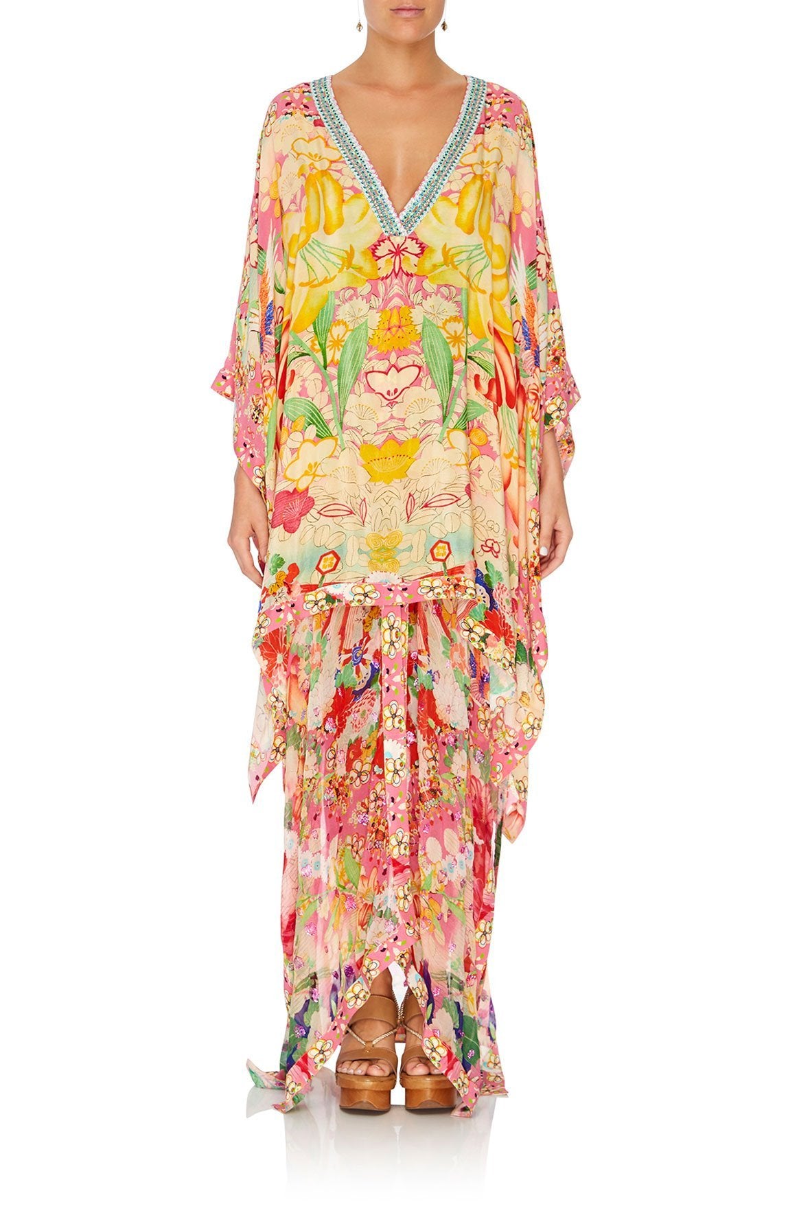 HIGH LOW HEM V-NECK KAFTAN KIMONO KISSES