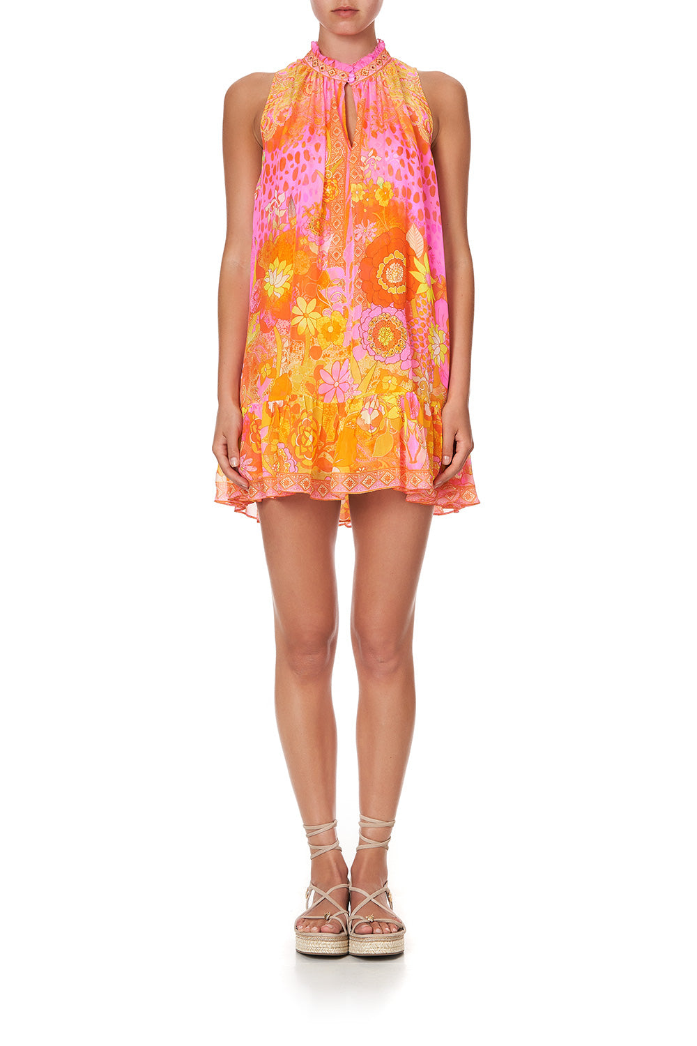 HIGH NECK RUFFLE DRESS HAIR HAIR HAIR