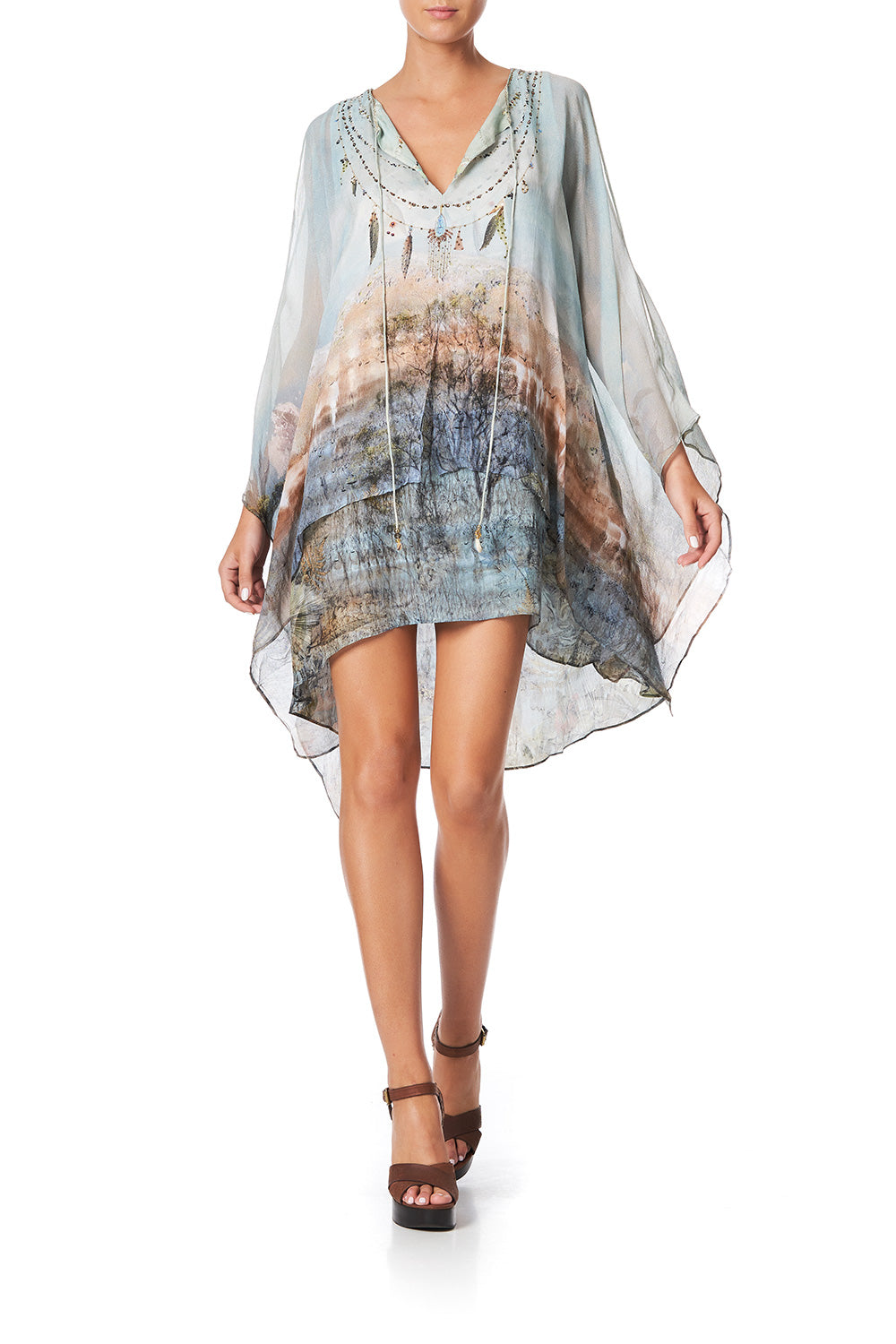 SHEER LAYERED DRESS WITH SPLIT COUNTRY DIARIES