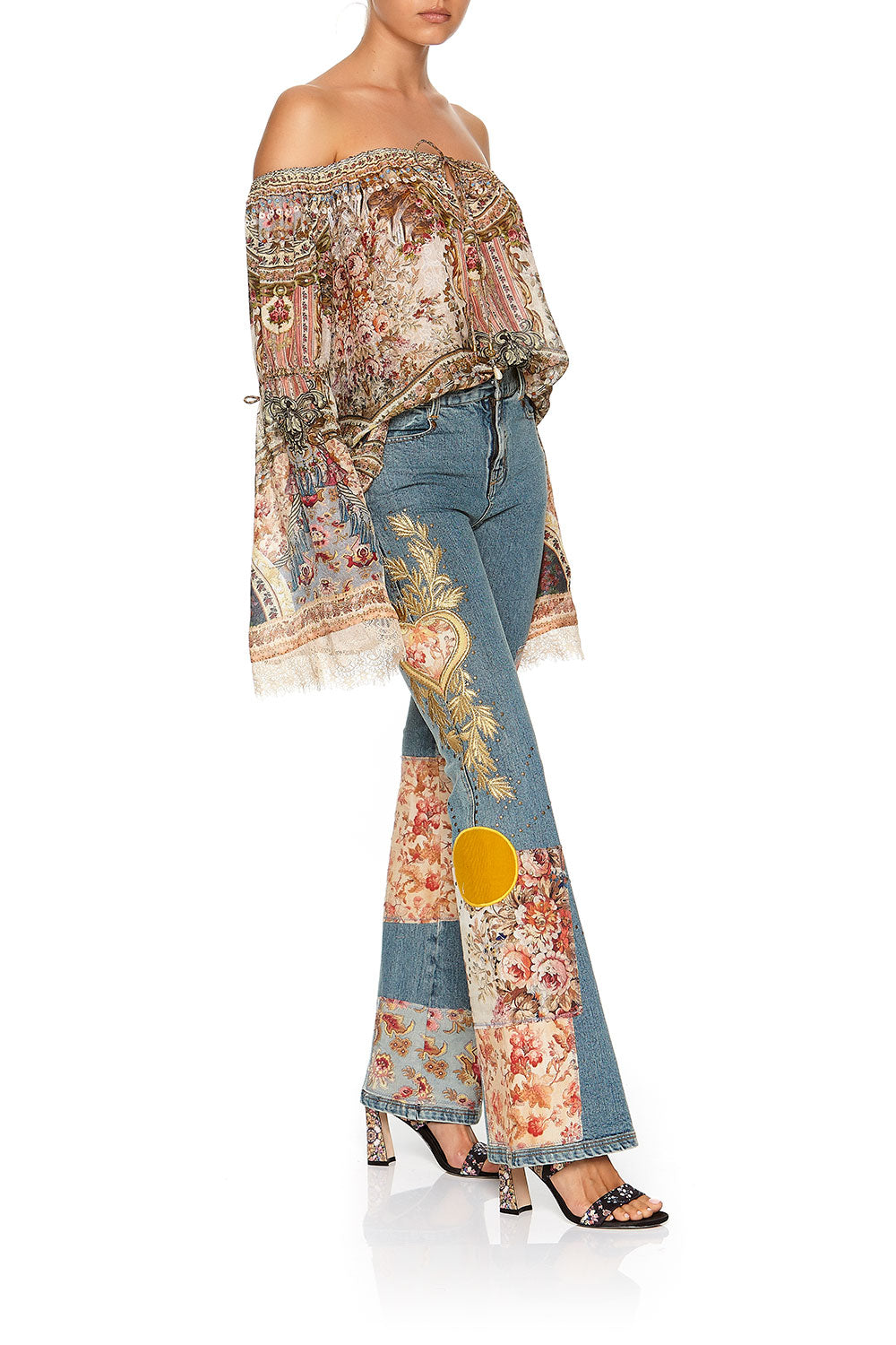 DROP SHOULDER TIE SLEEVE TOP JEANNE QUEEN