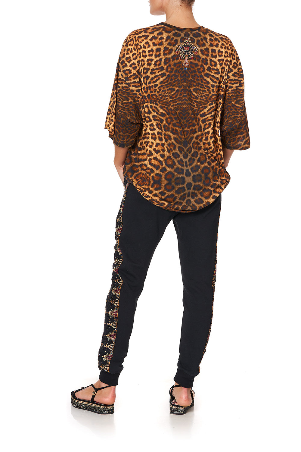 JERSEY AND SILK MIX DROP CROTCH PANT LADY LODGE