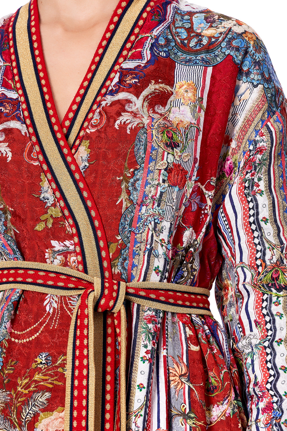 KNITTED REVERSIBLE JACKET WITH BELT COSTUME PARTY