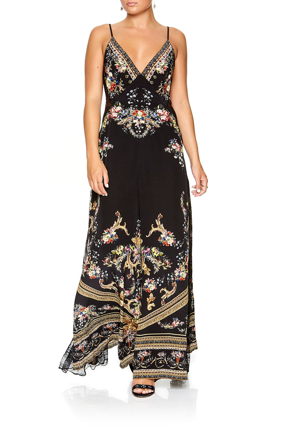 CAMILLA JUMPSUIT WITH LACE INSERT FRIEND IN FLORA