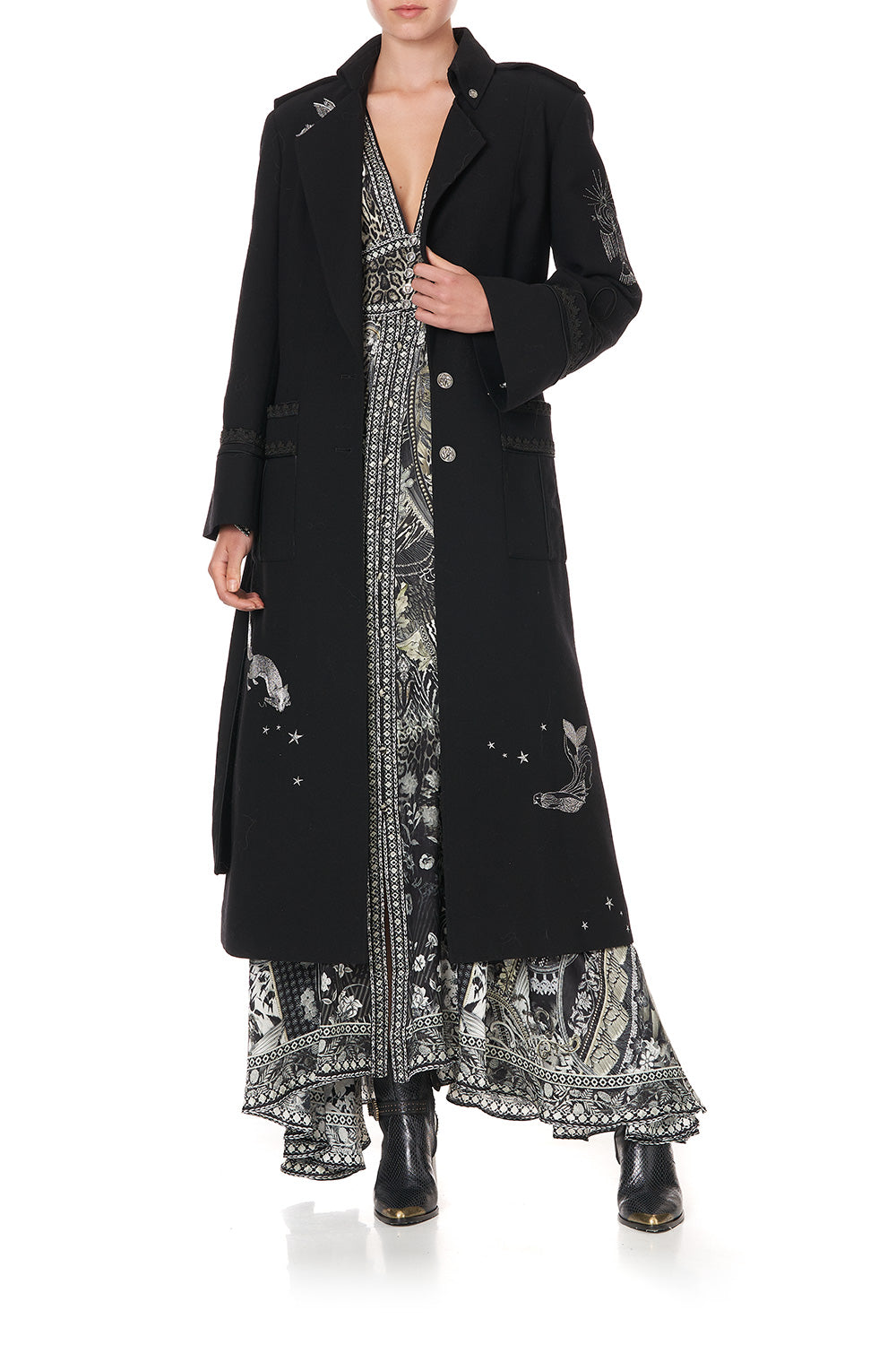 KIMONO SLEEVE DRESS WITH SHIRRING DETAIL ONE TRIBE