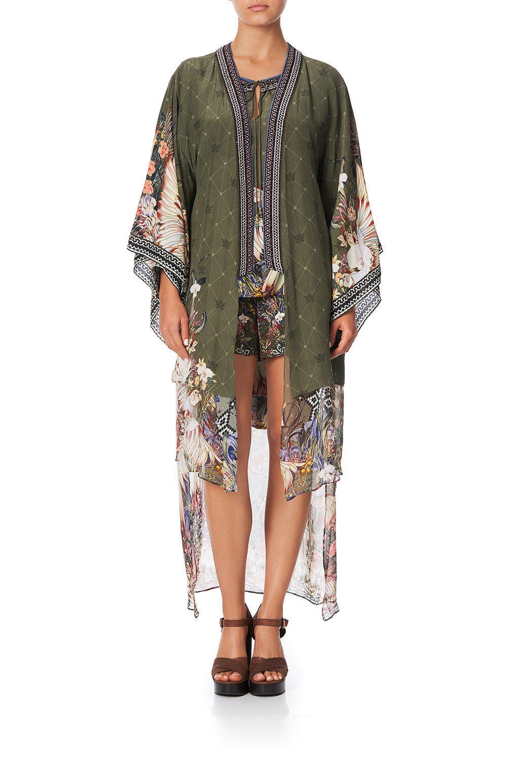 KIMONO WITH LONG UNDERLAYER WATCHFUL WINGS