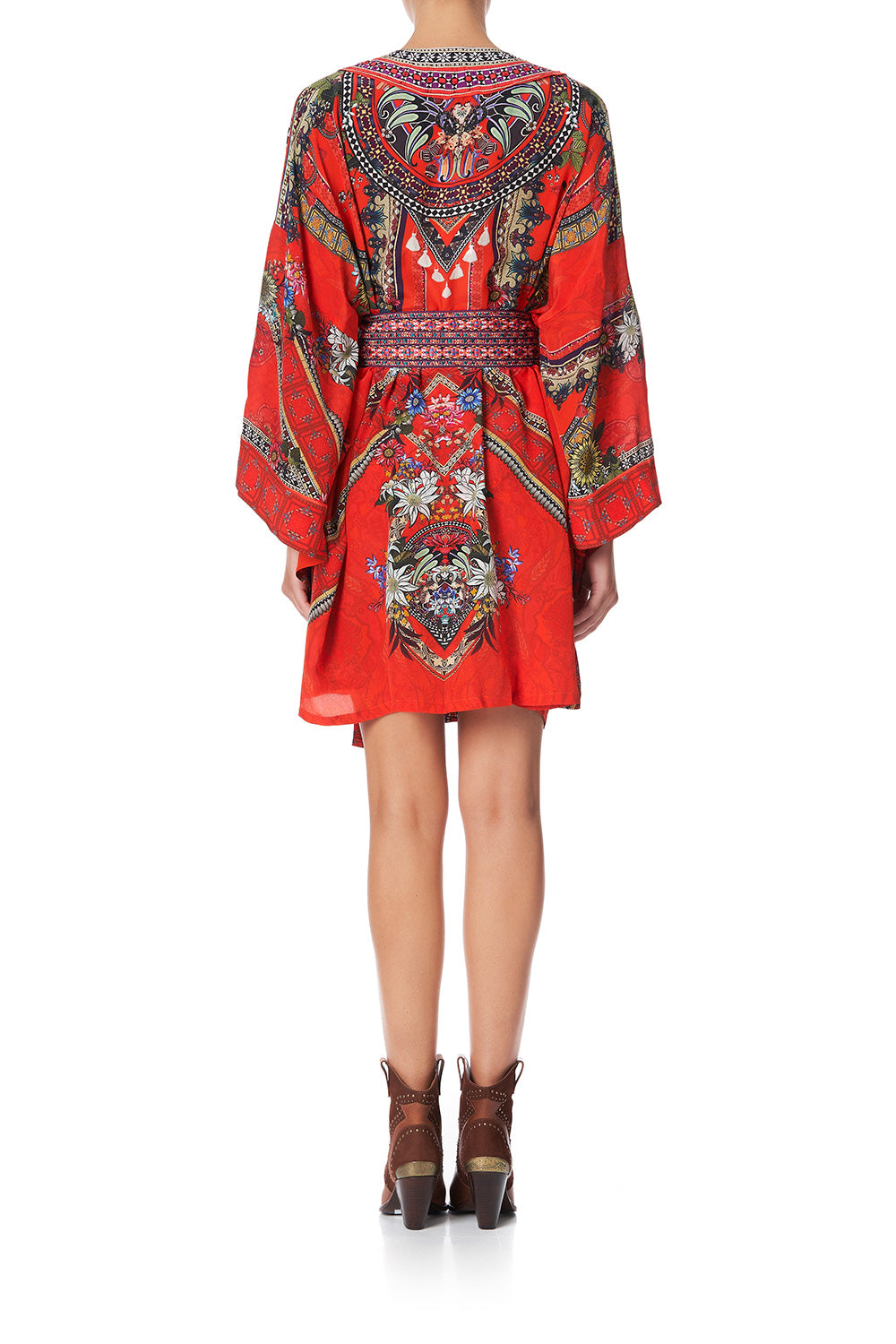 KIMONO WITH TIE BELT WONDERING WARATAH