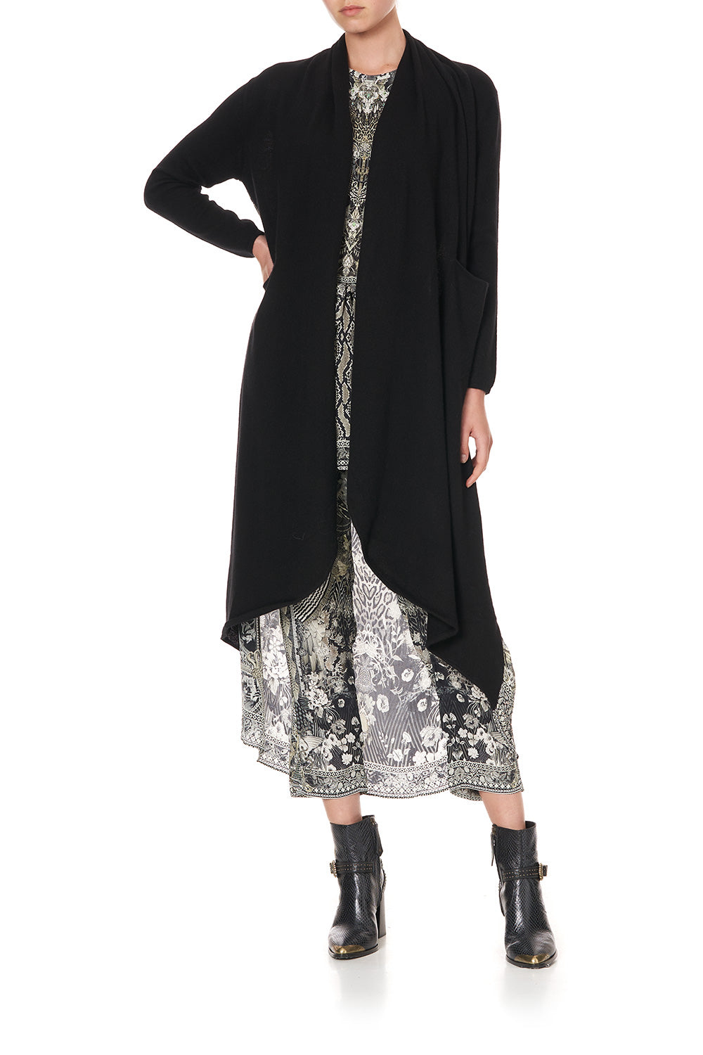 KNITTED CASUAL JACKET WITH SILK BACK ONE TRIBE