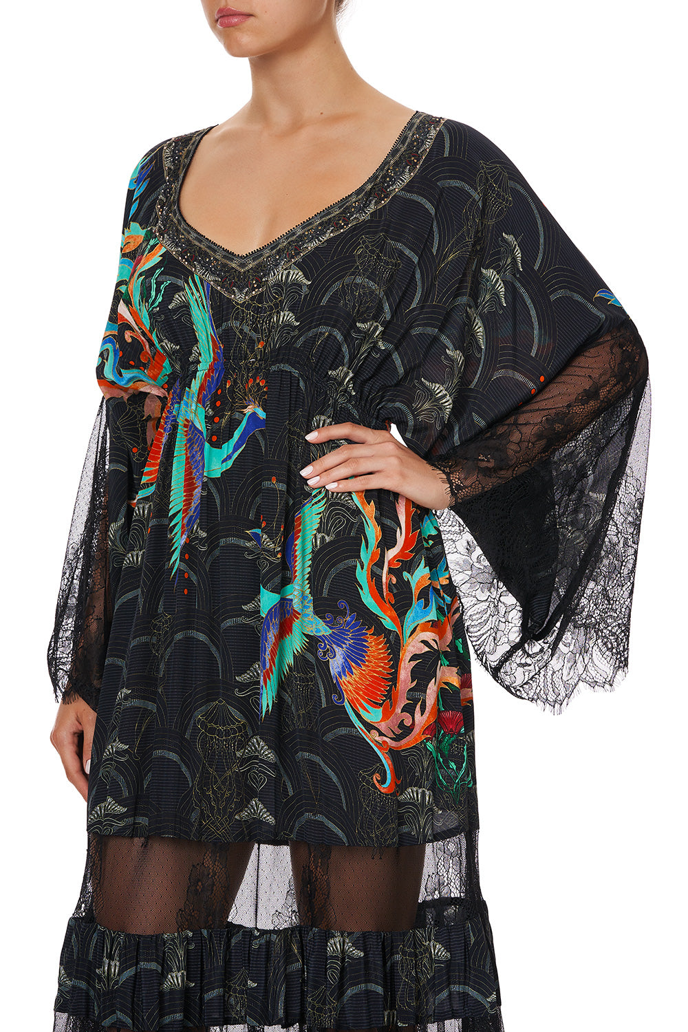 LACE PANEL DRESS WISE WINGS