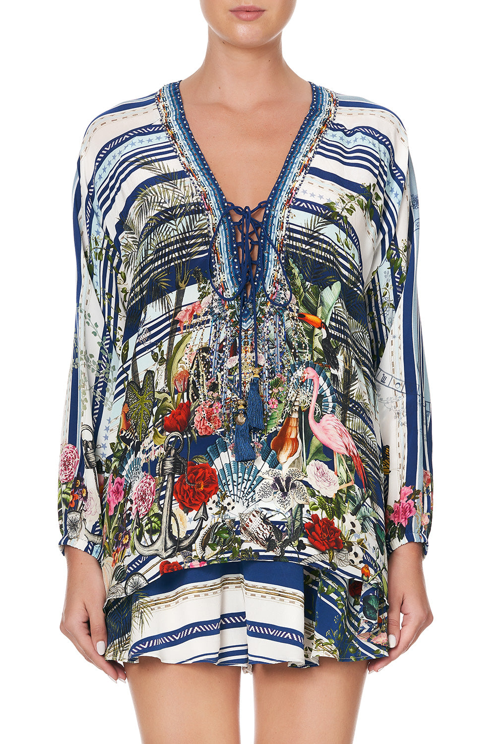 LACE UP BLOUSE SOLIS HEART