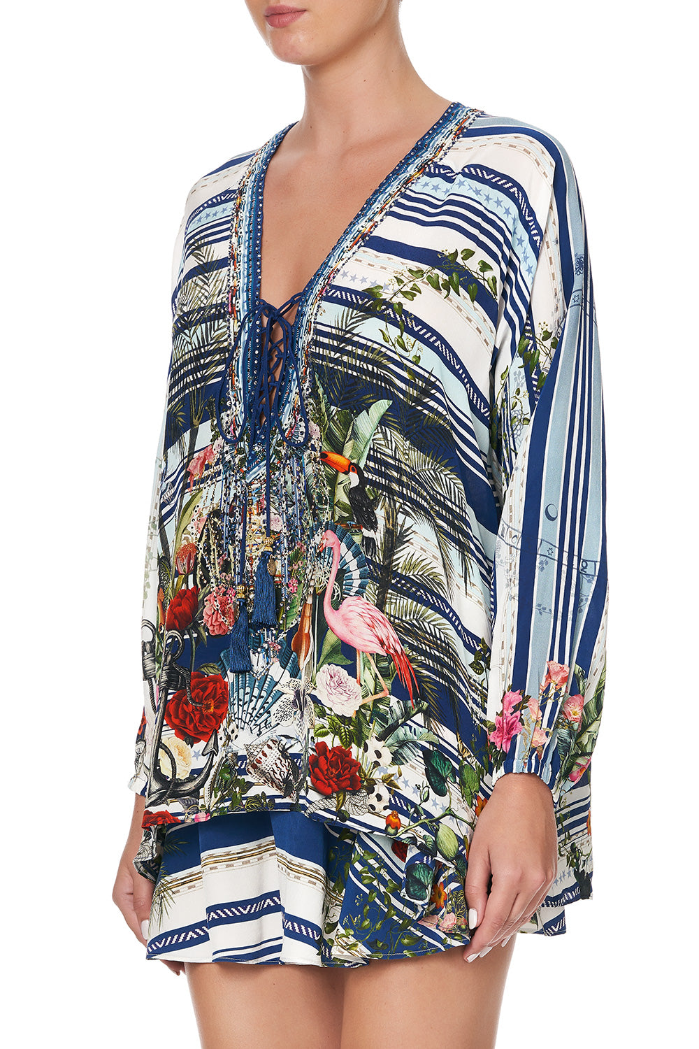 LACE UP BLOUSE SOLIS HEART