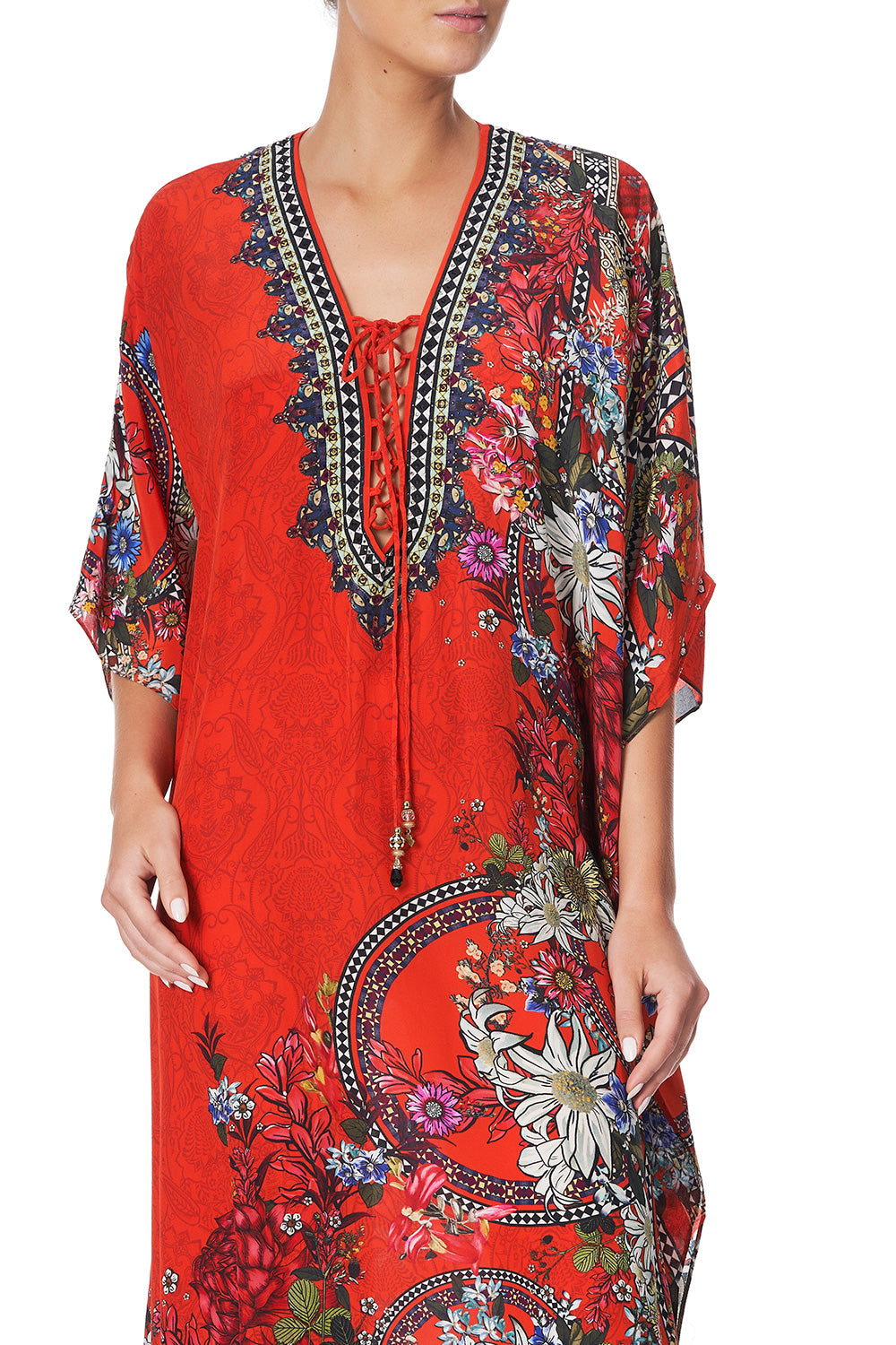LACE UP KAFTAN WONDERING WARATAH