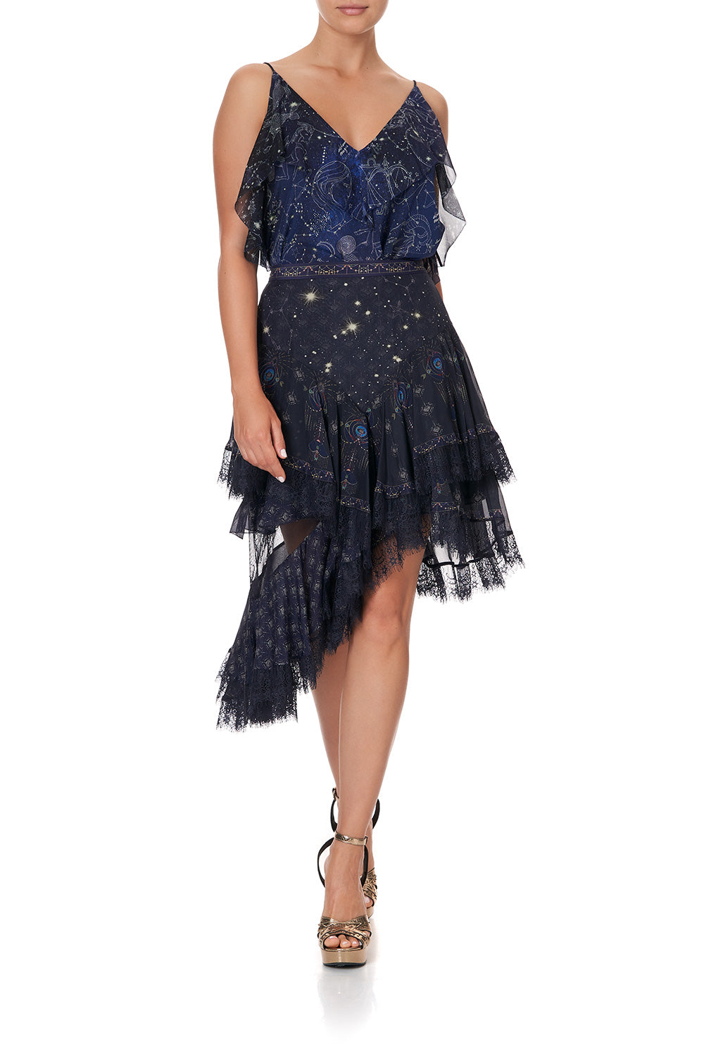 LAYERED ASYMMETRICAL SKIRT ITS A SIGN