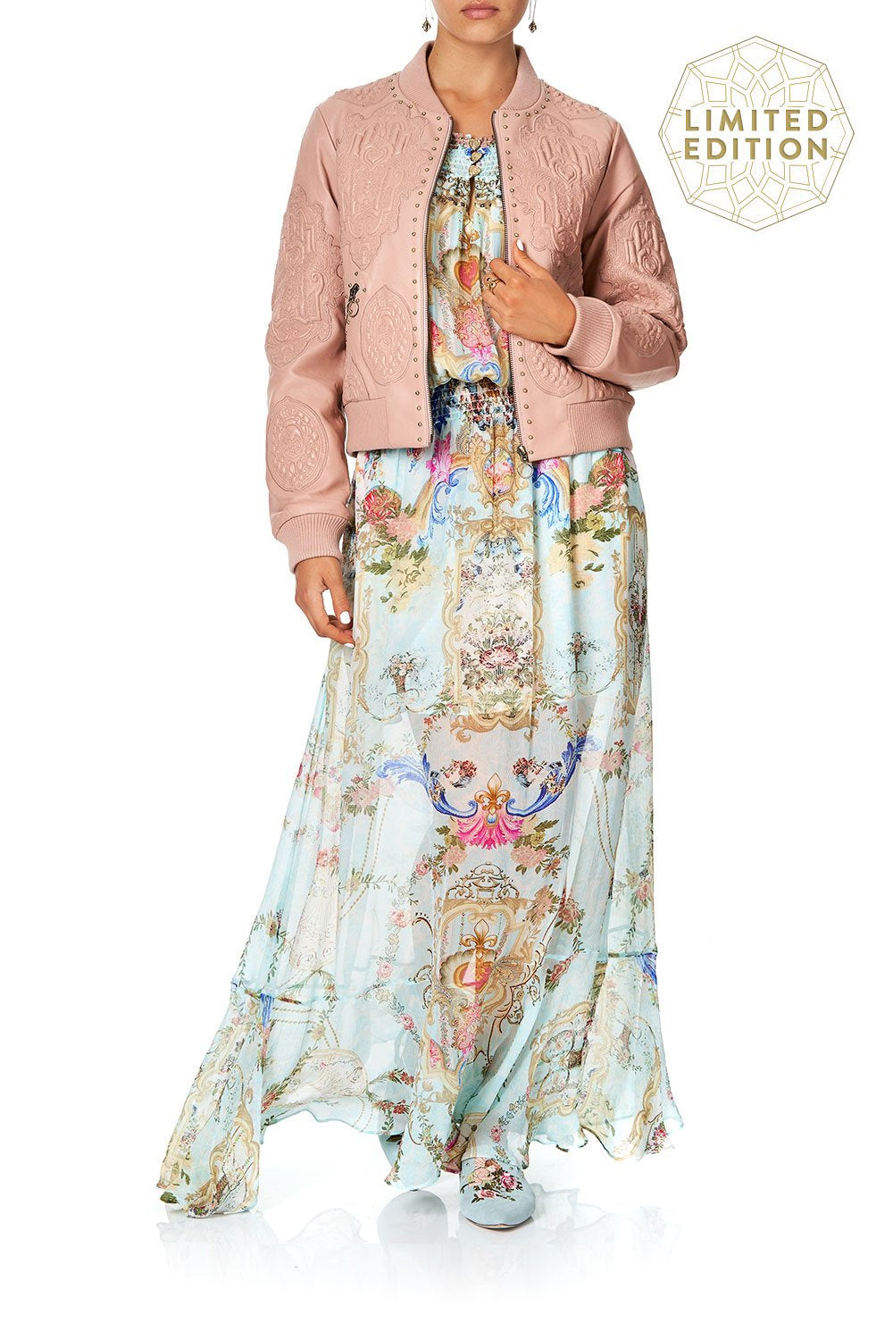 LEATHER BOMBER JACKET VERSAILLES SKY