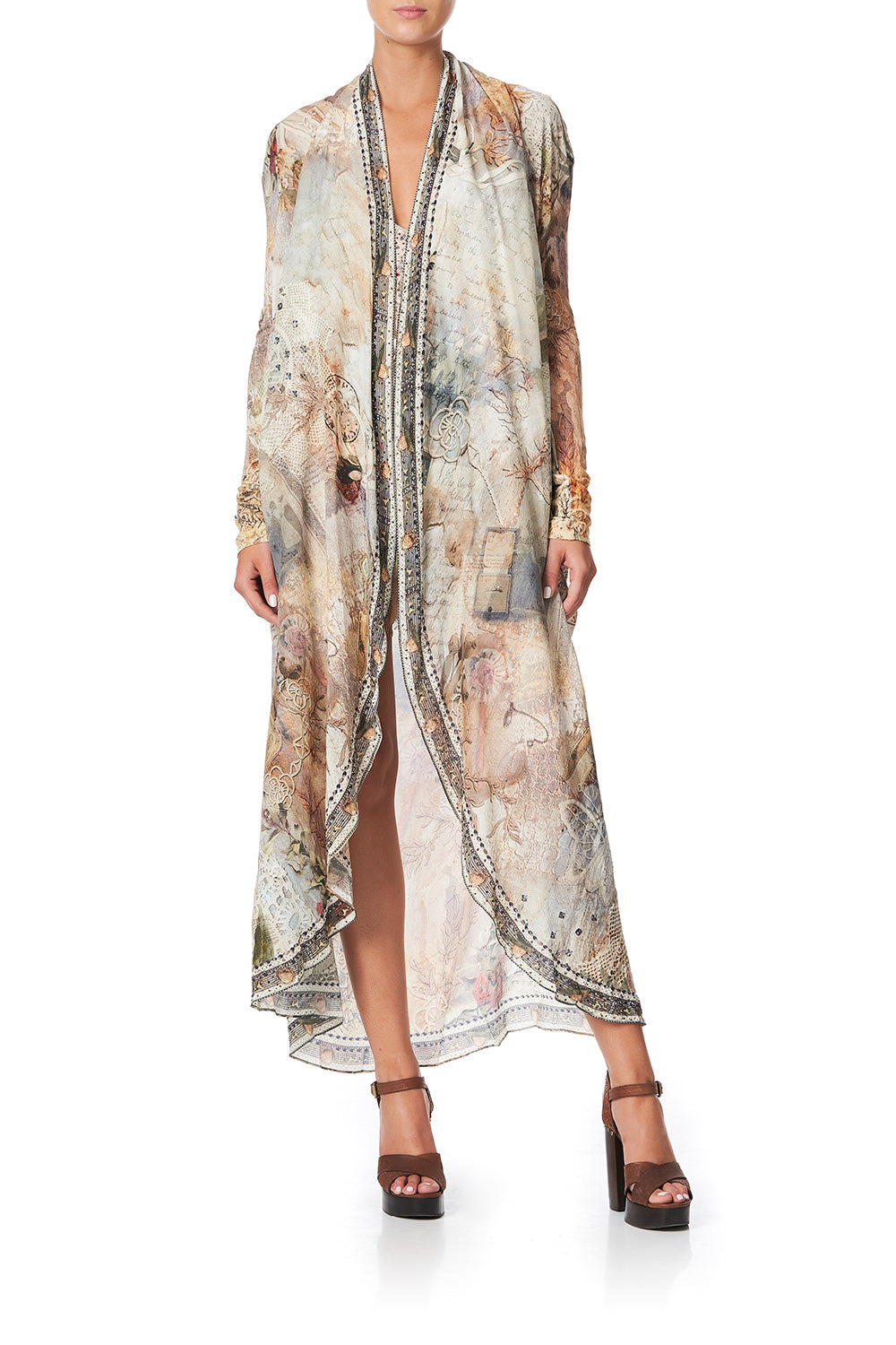 LONG CASUAL JACKET WITH POCKETS LETTERS FROM HILDA