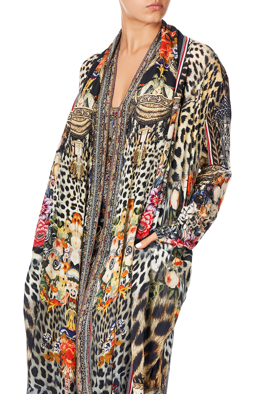 CAMILLA LONG CASUAL JACKET WITH POCKETS MARAIS AT MIDNIGHT