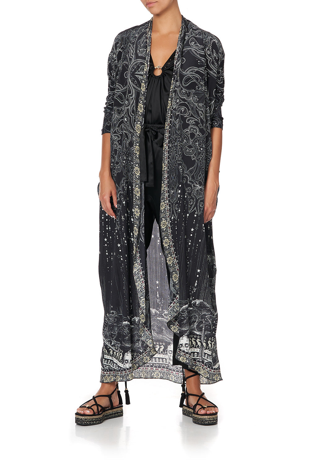 LONG CASUAL JACKET WITH POCKETS MIDNIGHT PEARL