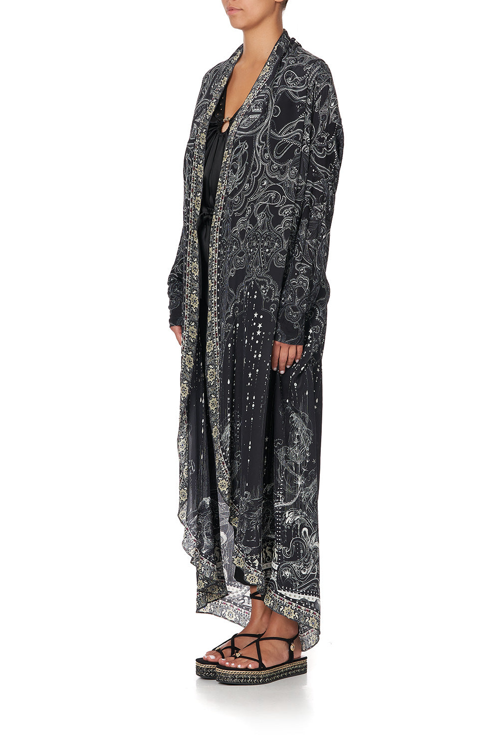 LONG CASUAL JACKET WITH POCKETS MIDNIGHT PEARL